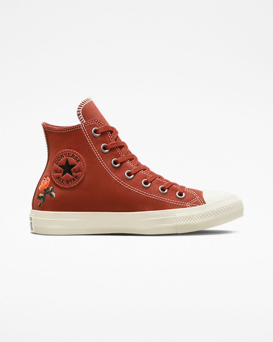 Tenisi Inalti Dama Converse Chuck Taylor All Star Embroidered Roses Portocalii | RO 13YLDV150